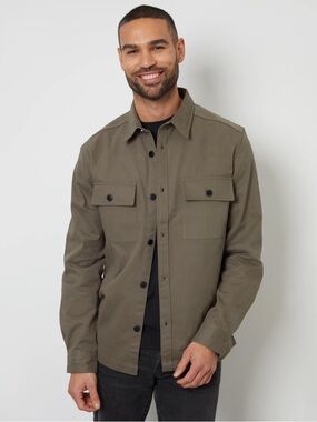 Threadbare Men's Olive Military Field Shacket